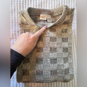 Falls Creek Tan Checkered Knit